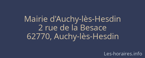Mairie d'Auchy-lès-Hesdin