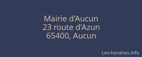 Mairie d'Aucun
