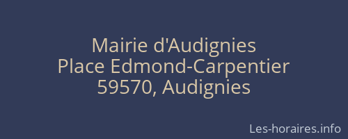 Mairie d'Audignies