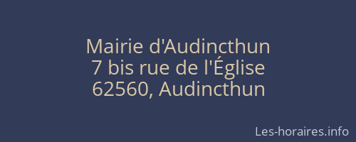 Mairie d'Audincthun