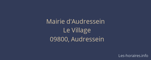 Mairie d'Audressein