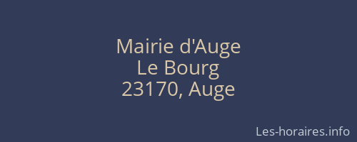 Mairie d'Auge