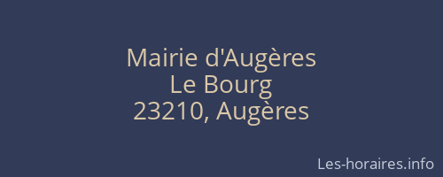 Mairie d'Augères