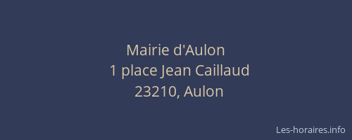 Mairie d'Aulon