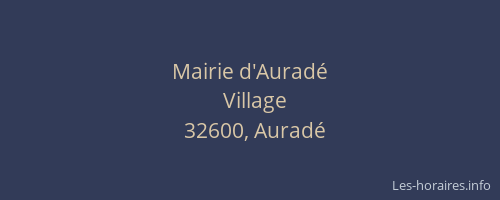 Mairie d'Aurad&eacute;