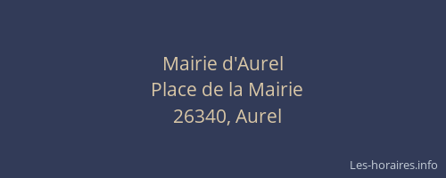 Mairie d'Aurel