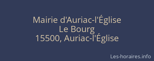 Mairie d'Auriac-l'Église