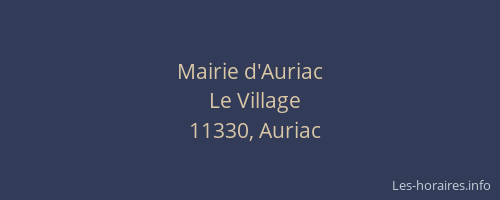 Mairie d'Auriac
