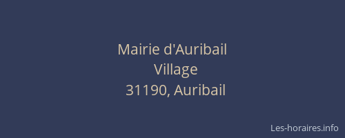 Mairie d'Auribail