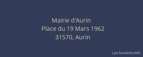 Mairie d'Aurin