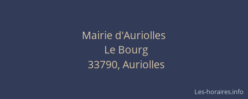 Mairie d'Auriolles