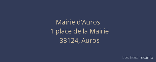 Mairie d'Auros