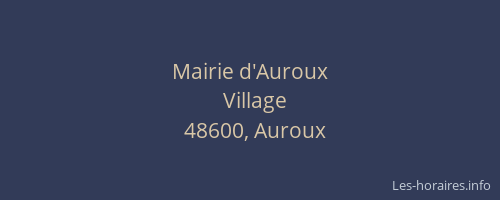 Mairie d'Auroux