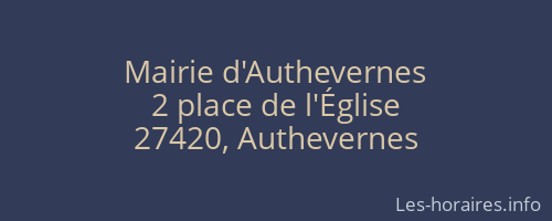 Mairie d'Authevernes