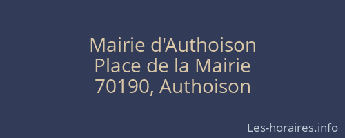 Mairie d'Authoison