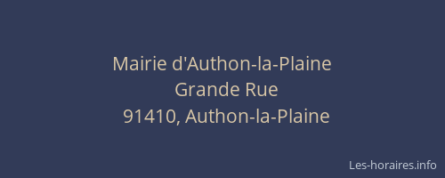 Mairie d'Authon-la-Plaine
