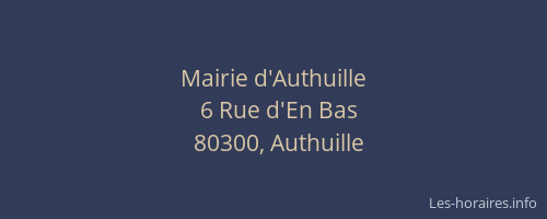 Mairie d'Authuille