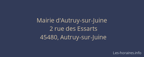 Mairie d'Autruy-sur-Juine