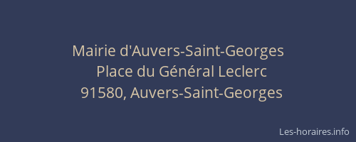 Mairie d'Auvers-Saint-Georges