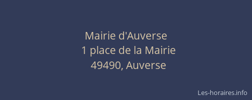 Mairie d'Auverse