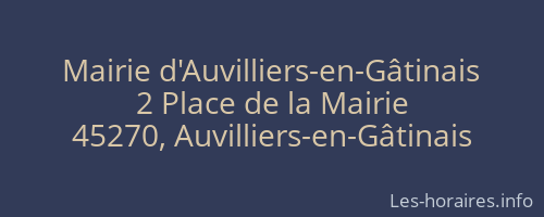 Mairie d'Auvilliers-en-Gâtinais