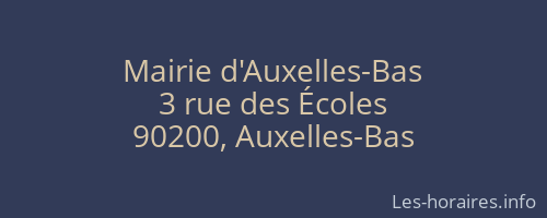 Mairie d'Auxelles-Bas