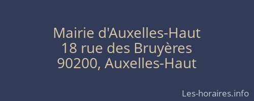 Mairie d'Auxelles-Haut