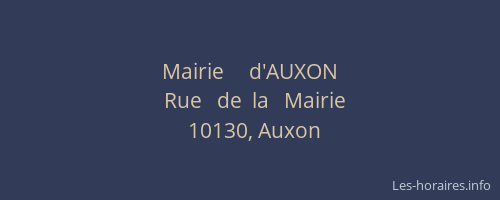 Mairie     d'AUXON