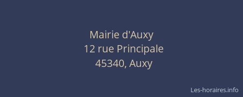Mairie d'Auxy