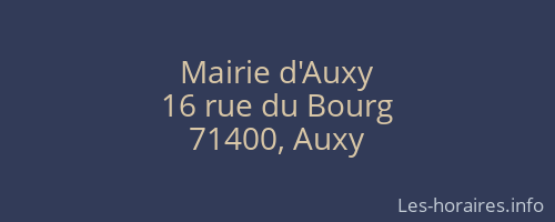 Mairie d'Auxy