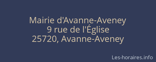 Mairie d'Avanne-Aveney