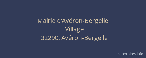 Mairie d'Avéron-Bergelle