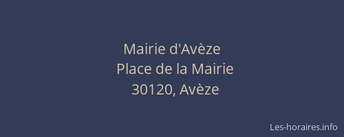 Mairie d'Av&egrave;ze