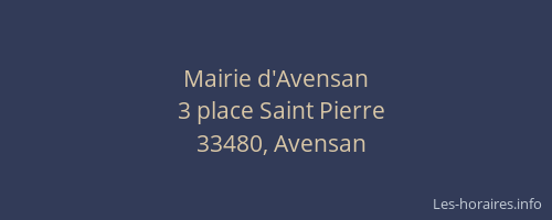 Mairie d'Avensan