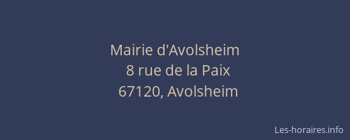 Mairie d'Avolsheim