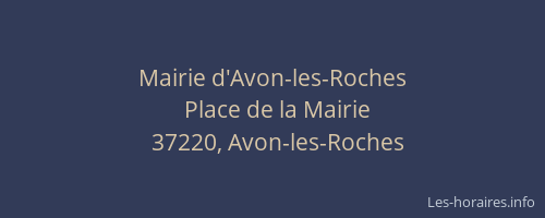 Mairie d'Avon-les-Roches