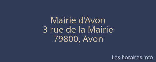 Mairie d'Avon
