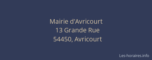 Mairie d'Avricourt
