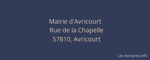 Mairie d'Avricourt