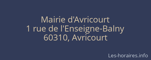 Mairie d'Avricourt