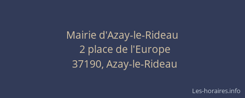 Mairie d'Azay-le-Rideau