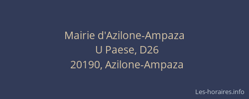 Mairie d'Azilone-Ampaza