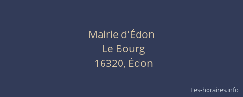 Mairie d'&Eacute;don