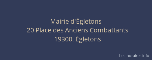 Mairie d'&Eacute;gletons