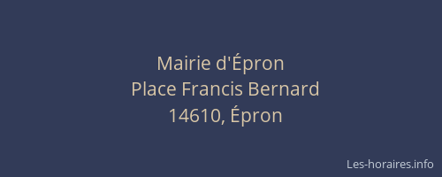 Mairie d'&Eacute;pron