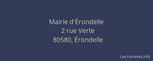 Mairie d'&Eacute;rondelle