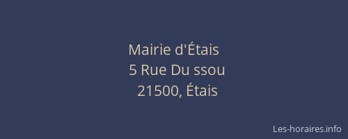 Mairie d'&Eacute;tais