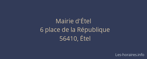 Mairie d'&Eacute;tel