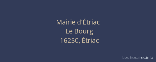 Mairie d'&Eacute;triac
