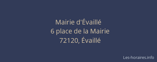 Mairie d'&Eacute;vaill&eacute;